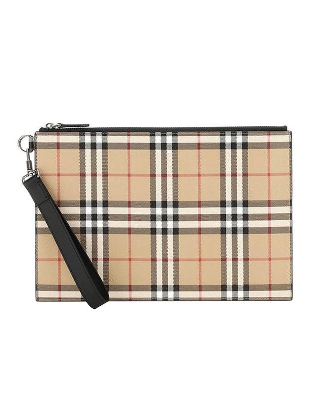 Vintage Check Clutch Bag Beige - BURBERRY - BALAAN.