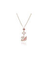 Darjeeling Swan Pendant Necklace Pink Rose Gold - SWAROVSKI - BALAAN 2