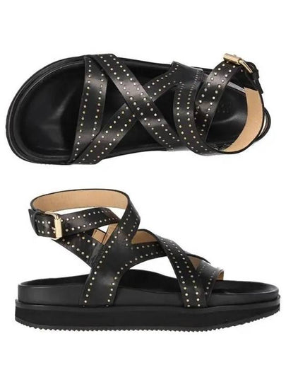 Neryse Studded Cross Strap Sandals Black - ISABEL MARANT - BALAAN 2