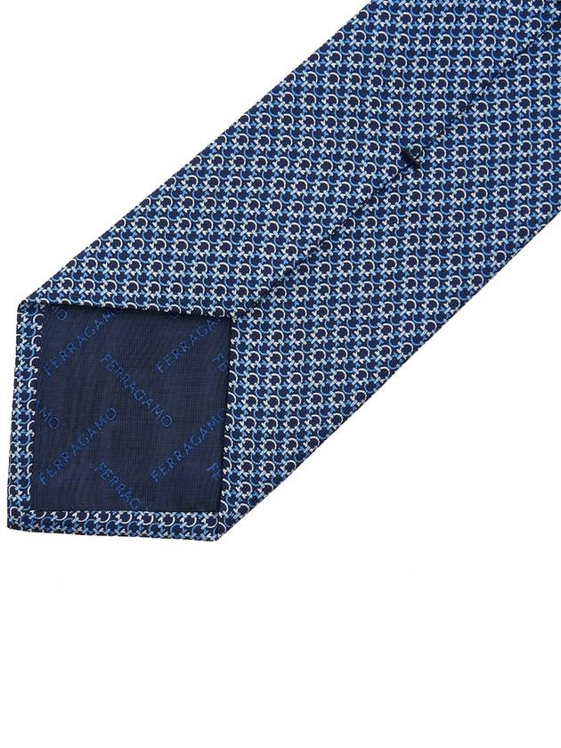 Gancini Pattern Silk Tie Blue - SALVATORE FERRAGAMO - BALAAN 7