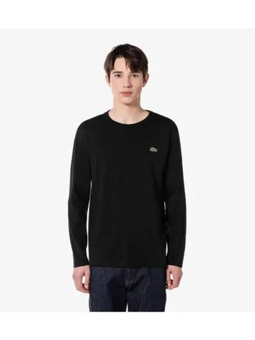 Men s Interlock Long Sleeve T Shirt Black - LACOSTE - BALAAN 1