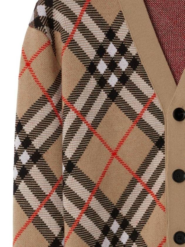 Check Wool Mohair Blend Cardigan Sand - BURBERRY - BALAAN 6