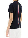 Center Back Stripe Classic Cotton Pique Relaxed Fit Short Sleeve T-Shirt Navy - THOM BROWNE - BALAAN 4