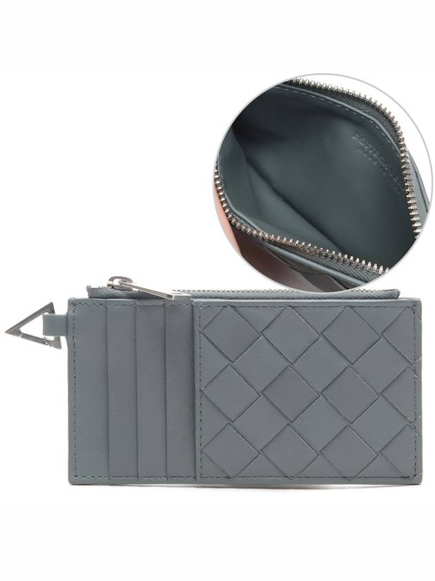 Silver Zipper Card Wallet Slate - BOTTEGA VENETA - BALAAN 2