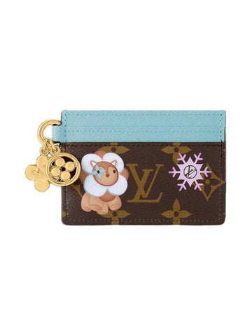 LV Charm Monogram Card Wallet Azur Frost Brown - LOUIS VUITTON - BALAAN 1