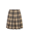 Check Patterned Pleat Skirt Brown - FABIANA FILIPPI - BALAAN 2