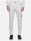 Men's Waffen Patch Garment Dyed Cargo Straight Pants White - STONE ISLAND - BALAAN.