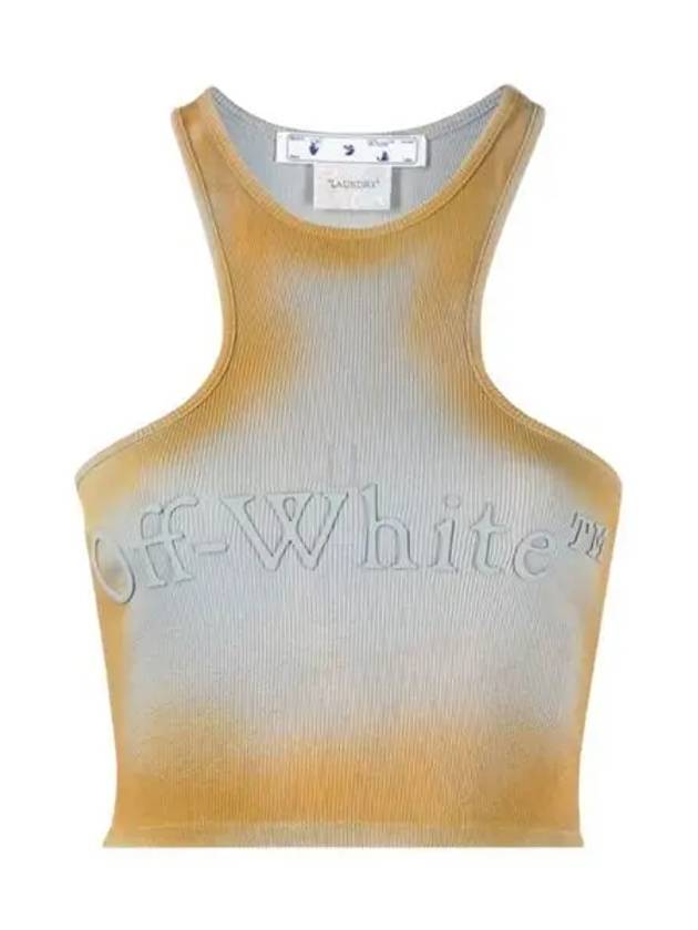 Roundary Cropped Logo Cotton Sleeveless Beige - OFF WHITE - BALAAN 2