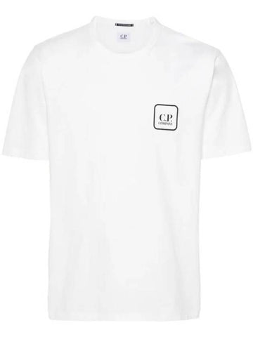 Mercerized Jersey Logo Graphic Short Sleeve T-Shirt White - CP COMPANY - BALAAN 1