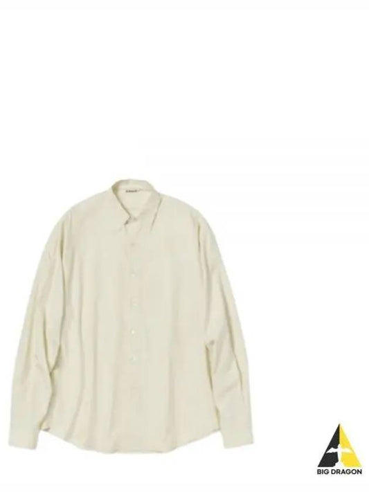 24 WASHED FINX TWILL BIG SHIRT LIGHT YELLOW A24SS02TN Fins - AURALEE - BALAAN 1