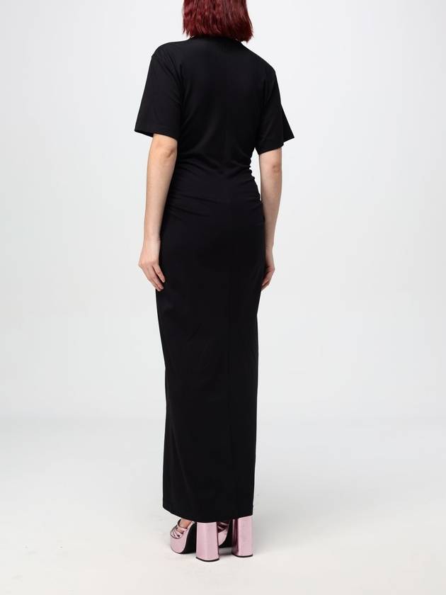 Zip up maxi long dress black - MSGM - BALAAN 3