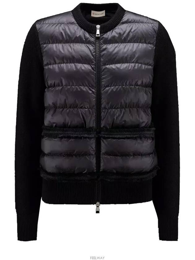 Women's Padded Knit Padding Cardigan Black - MONCLER - BALAAN 2