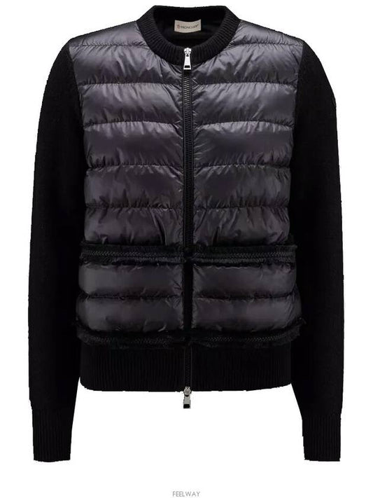 Women's Padded Knit Padding Cardigan Black - MONCLER - BALAAN 2