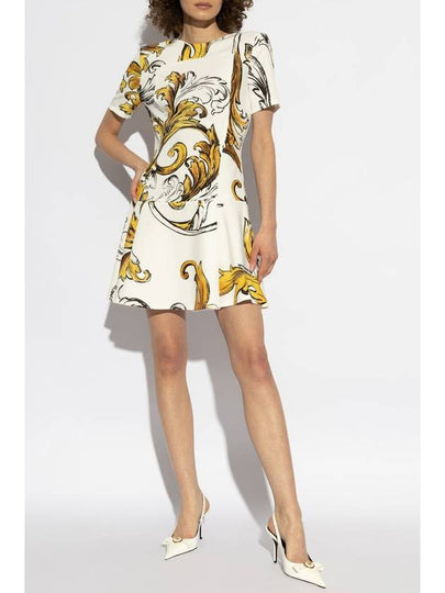 Versace Jeans Couture Dress With Outline Barocco Print, Women's, White - VERSACE - BALAAN 2