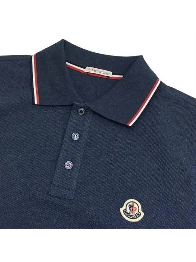 Three stripes lining logo patch short sleeve collar 8A70300 84556 795 - MONCLER - BALAAN 4