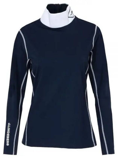 Powderhorn Mid Layer High Neck Long Sleeve T-Shirt Navy - J.LINDEBERG - BALAAN 2