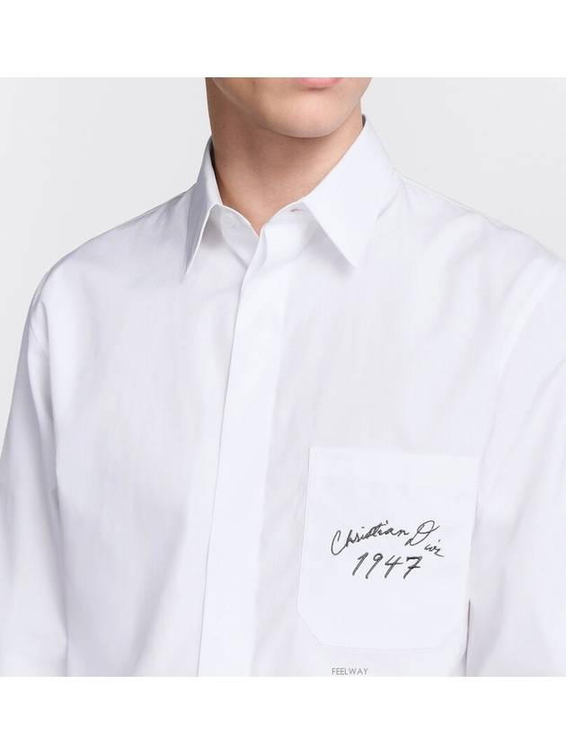 Handwritten 1947 Cotton Poplin Long Sleeve Shirt White - DIOR - BALAAN 3