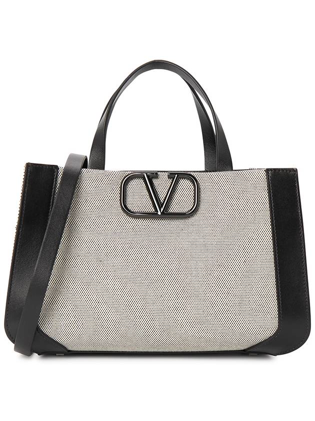 V Logo Signature Tote Bag Black - VALENTINO - BALAAN 2