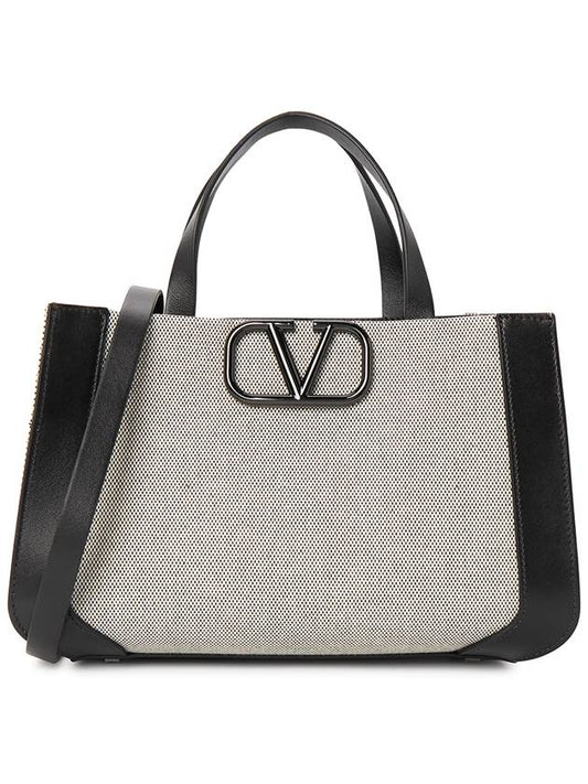 V Logo Signature Tote Bag Black - VALENTINO - BALAAN 2