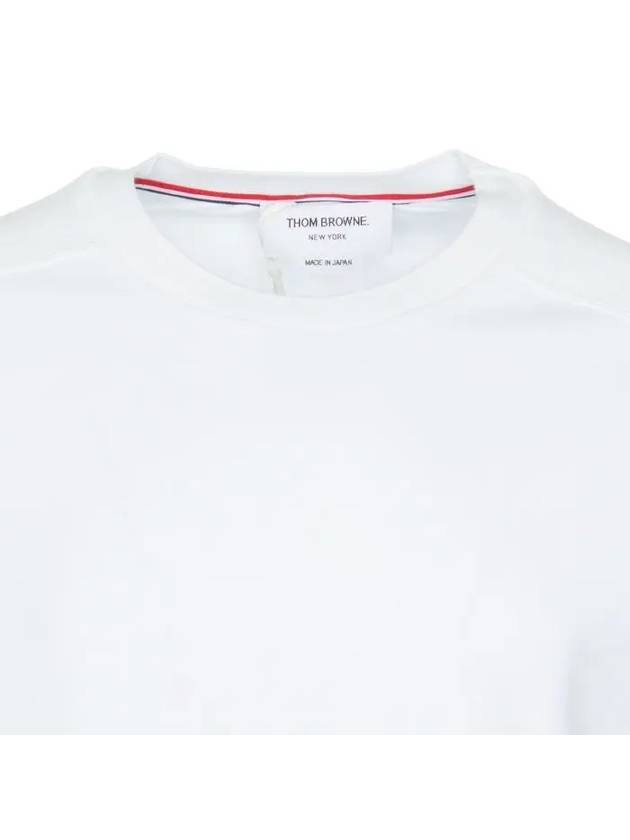 4-Bar Striped Cotton Long Sleeve T-Shirt White - THOM BROWNE - BALAAN 8