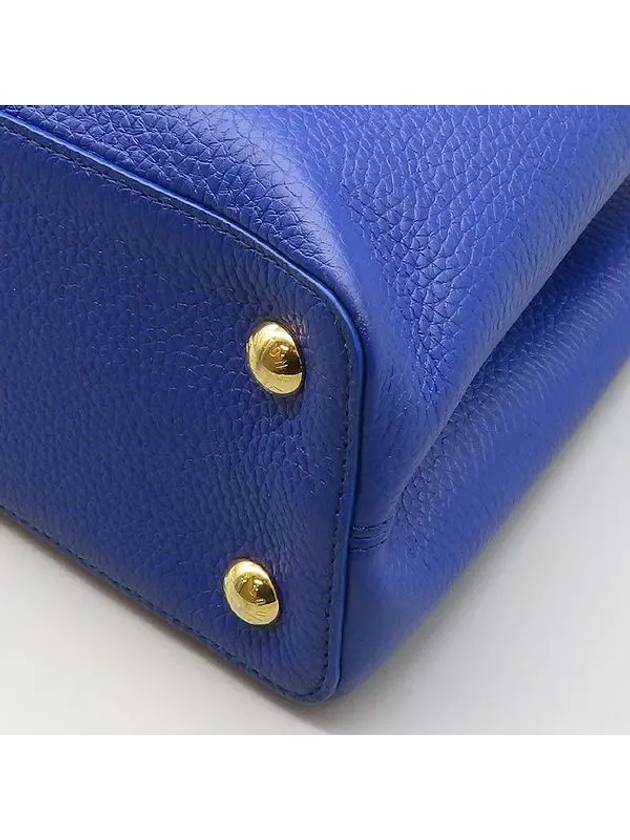 M22674 Blue Sky Color Taurillon Leather Capucine MM Top Handle Tote Bag Shoulder Strap 2WAY - LOUIS VUITTON - BALAAN 6