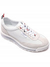 Vitello Calf Leather Clear Sole Tech Runner Sneakers White - THOM BROWNE - BALAAN 4