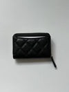 Classic Zipped Coin Purse Grained Calfskin & Gold Black - CHANEL - BALAAN 5