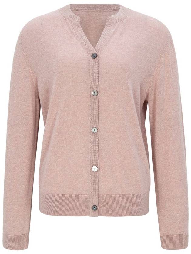 24SS Glitter Notch Neck Knit Cardigan Pink - CALLAITE - BALAAN 1