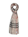 Check Wool Silk Blend Scarf Beige - BURBERRY - BALAAN 2