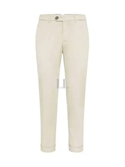 Lace Sure Fit Cotton Straight Pants Light Beige - BRUNELLO CUCINELLI - BALAAN 2