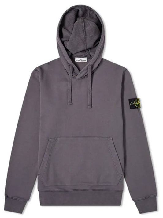 Wappen Patch Cotton Hoodie Charcoal - STONE ISLAND - BALAAN 2
