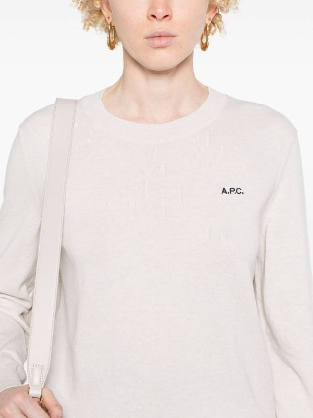 Victoria Embroidery Logo Sweatshirt Ivory - A.P.C. - BALAAN 4