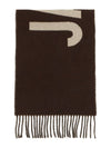 Lecharpe Fringe Logo Virgin Wool Muffler Brown - JACQUEMUS - BALAAN 2