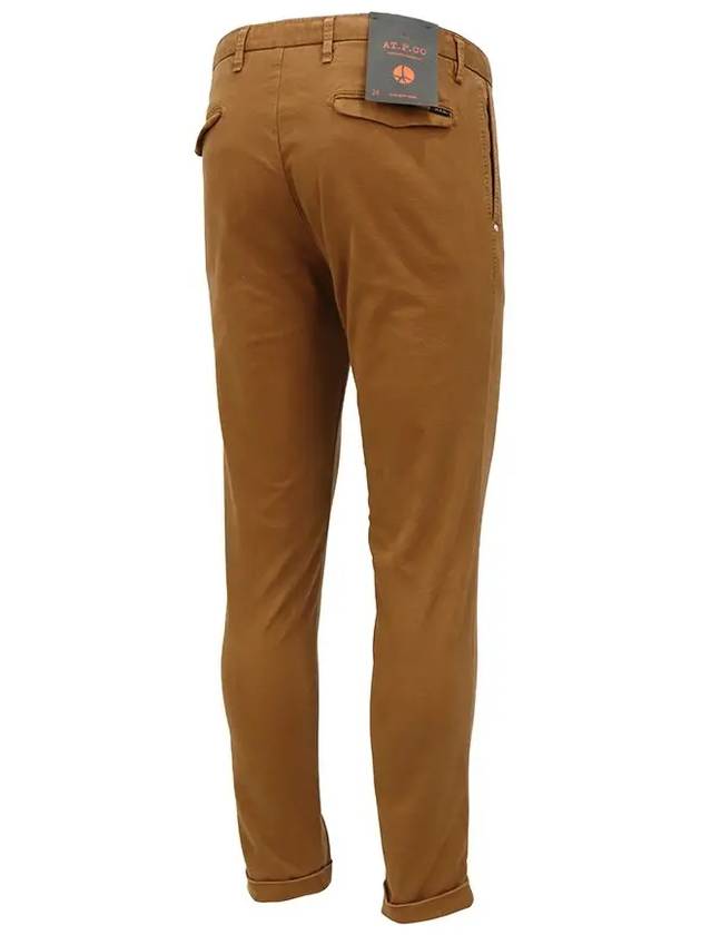 Men's Brown Side Belt Point Basic Fit Pants PT180 - IKALOOOK - BALAAN 3