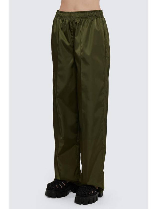 Re-Nylon Trousers Straight Pants Green - PRADA - BALAAN 1