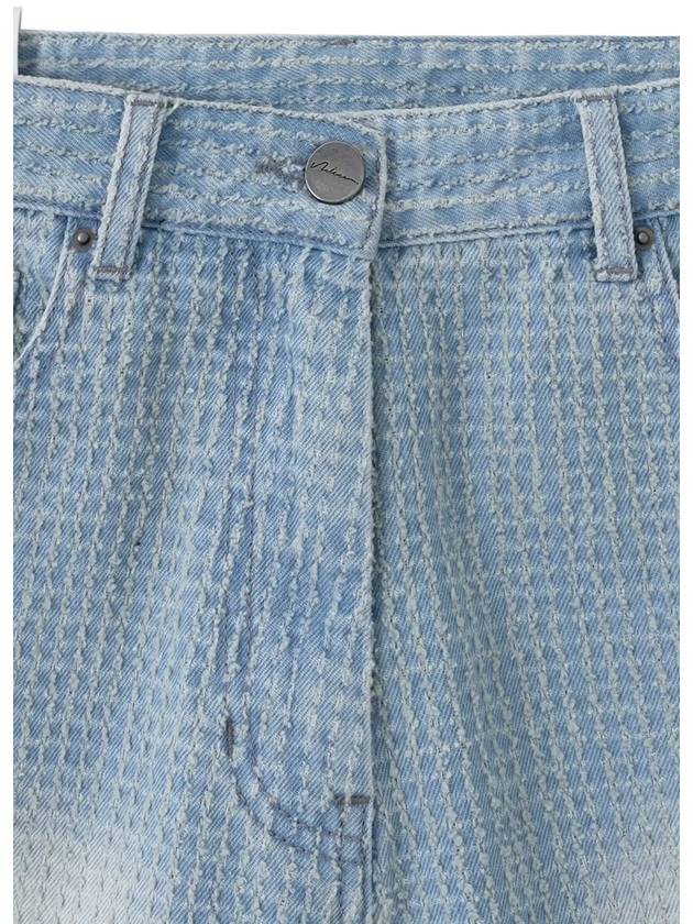 Damaged Striped Denim Short Black - NOIRER FOR WOMEN - BALAAN 10