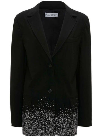 crystal-embellished single-breasted blazer - JW ANDERSON - BALAAN 1