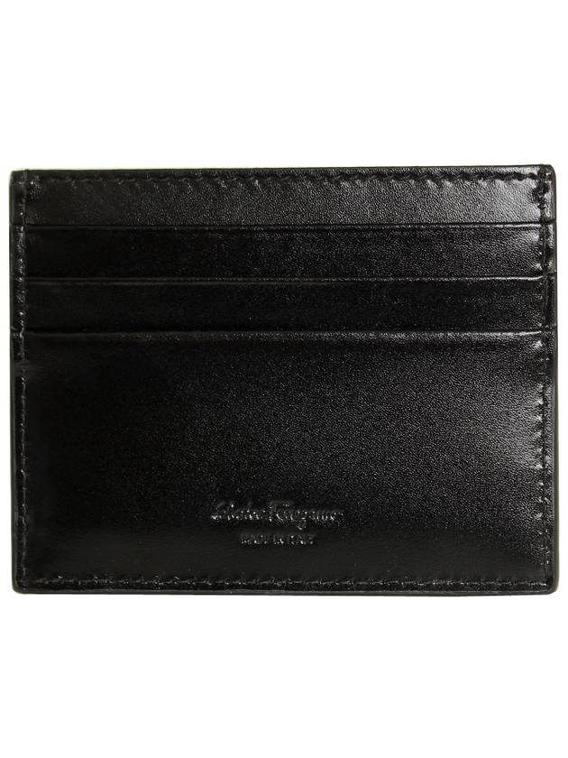 Men's Calfskin Leather Metal Card Wallet Black - SALVATORE FERRAGAMO - BALAAN 3