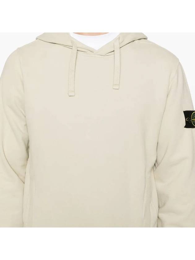 Wappen Patch Brushed Cotton Fleece Hoodie Plaster - STONE ISLAND - BALAAN 6