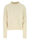 Cable Crew Neck Wool Knit Top Offwhite - AMI - BALAAN 6