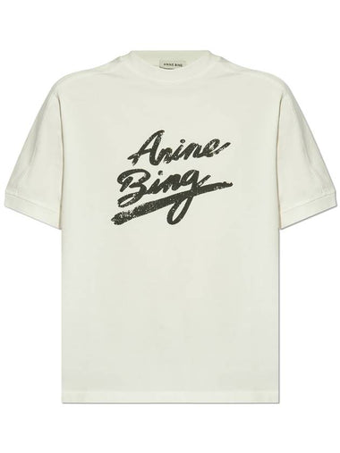 Anine Bing T-shirt With Print, Women's, White - ANINE BING - BALAAN 1