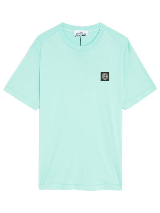 Logo Patch Short Sleeve T-Shirt Mint - STONE ISLAND - BALAAN.