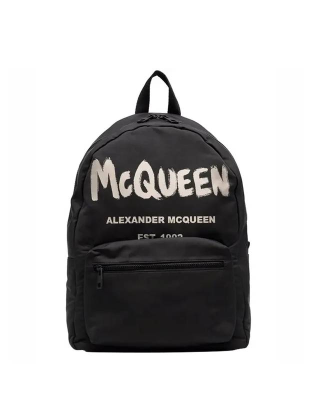 Graffiti Metropolitan Backpack Black - ALEXANDER MCQUEEN - BALAAN 1