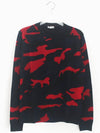 Camouflage Cashmere Knit Top Black Red - VALENTINO - BALAAN 2