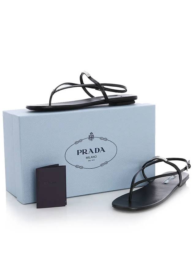 logo plaque sandals black - PRADA - BALAAN 6