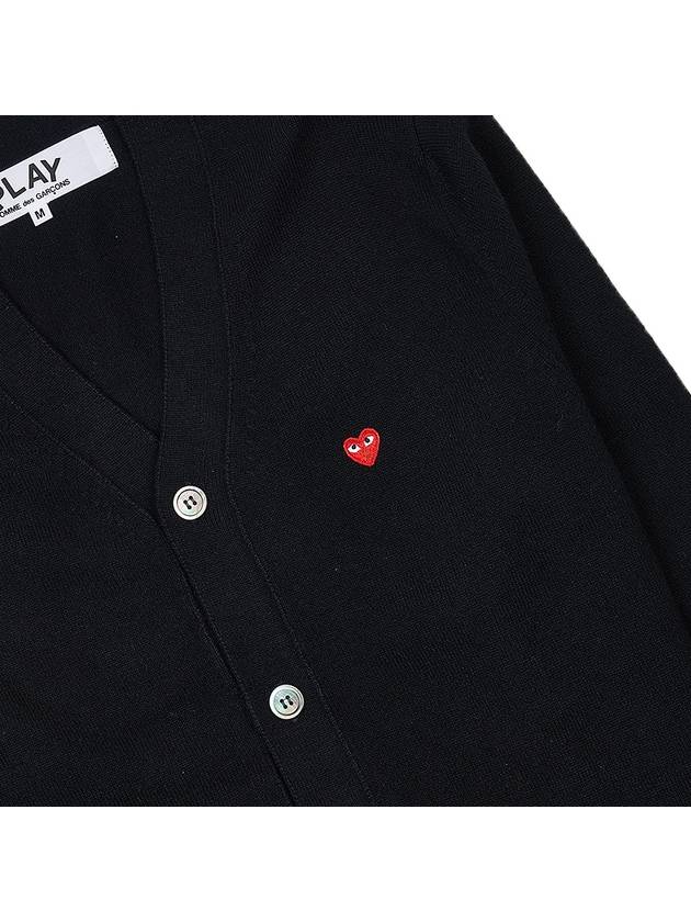 Men's Small Heart Patch Cardigan P1N080 BLACK - COMME DES GARCONS - BALAAN 6