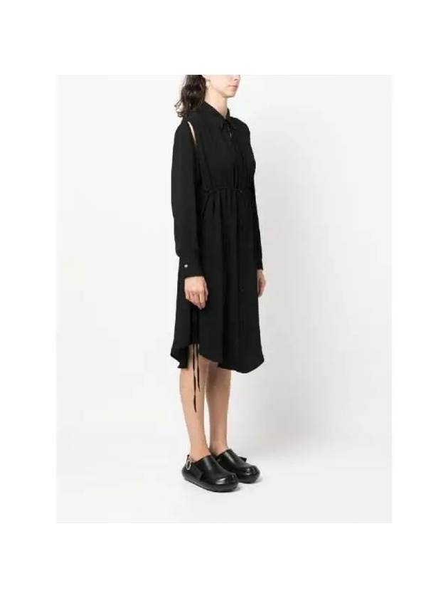 Cut-Out Detail Shirt Midi Dress Black - MAISON MARGIELA - BALAAN 4