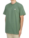 Logo Patch Short Sleeve T-Shirt Green - MONCLER - BALAAN 3