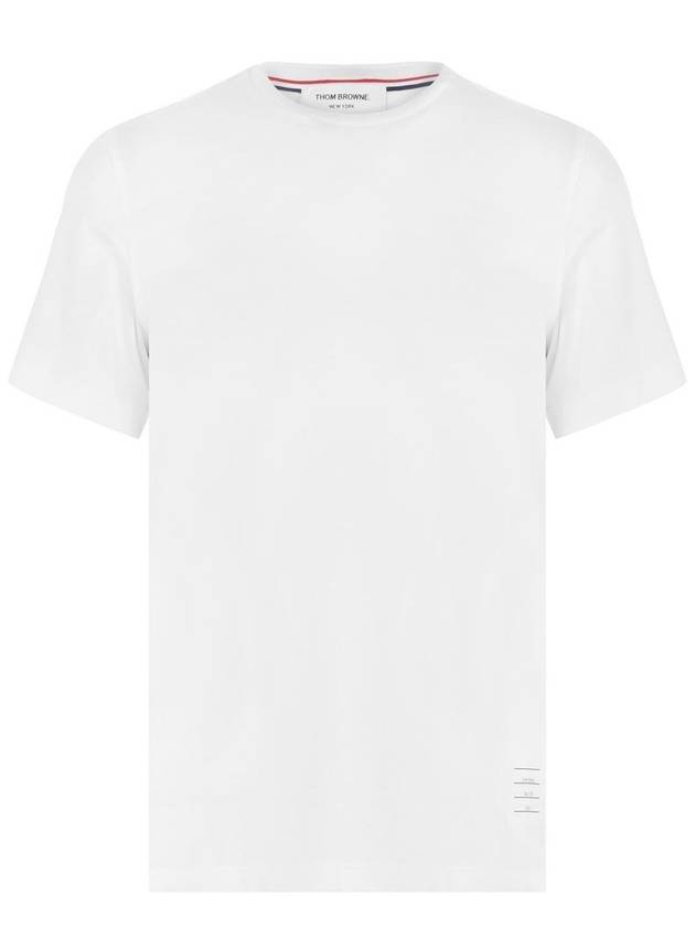 Men's Side Slit Relaxed Short Sleeve T-Shirt White - THOM BROWNE - BALAAN 1