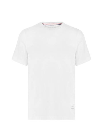 Men's Side Slit Relaxed Short Sleeve T-Shirt White - THOM BROWNE - BALAAN 1